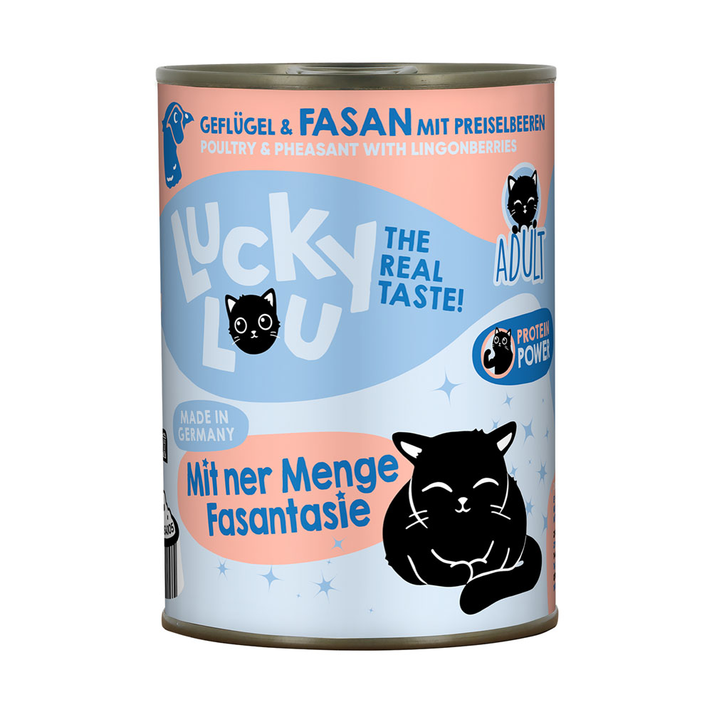 Korzystny pakiet Lucky Lou Adult, 24 x 400 g - Drób i bażant