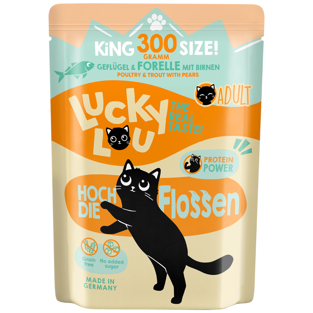 Lucky Lou Adult, 6 x 300 g - Drób i pstrąg