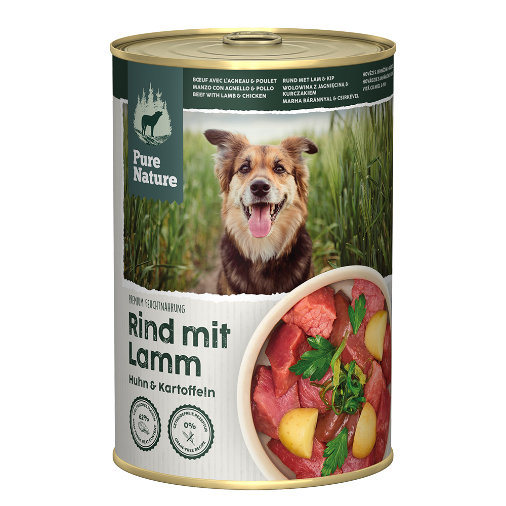 Pure Nature Adult, 6 x 400 g - Wołowina i jagnięcina
