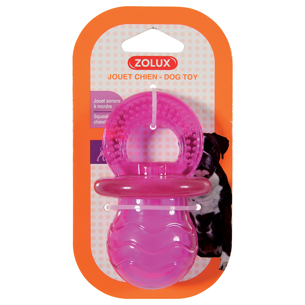Zolux smoczek dla psa Pop, różowy - dł. 6 x szer. 6 x wys. 10 cm miniaturka
