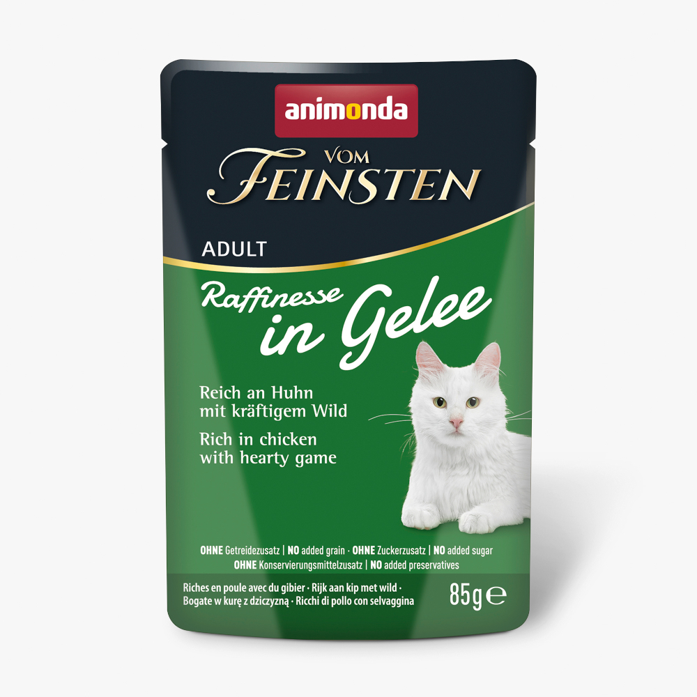 animonda Vom Feinsten Adult Raffinesse w galarecie, 24 x 85 g - Kurczak z dziczyzną