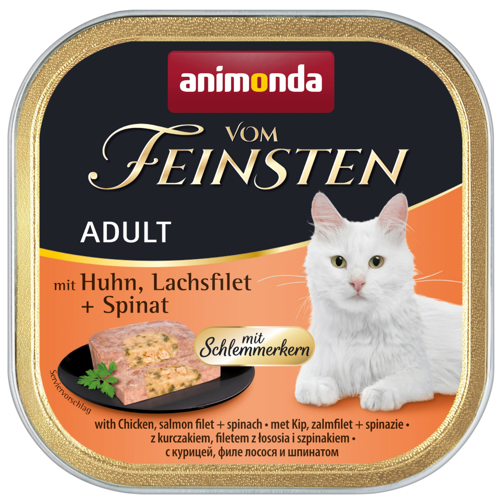 animonda vom Feinsten Adult z nadzieniem, 6 x 100 g - Kurczak, filet z łososia i szpinak