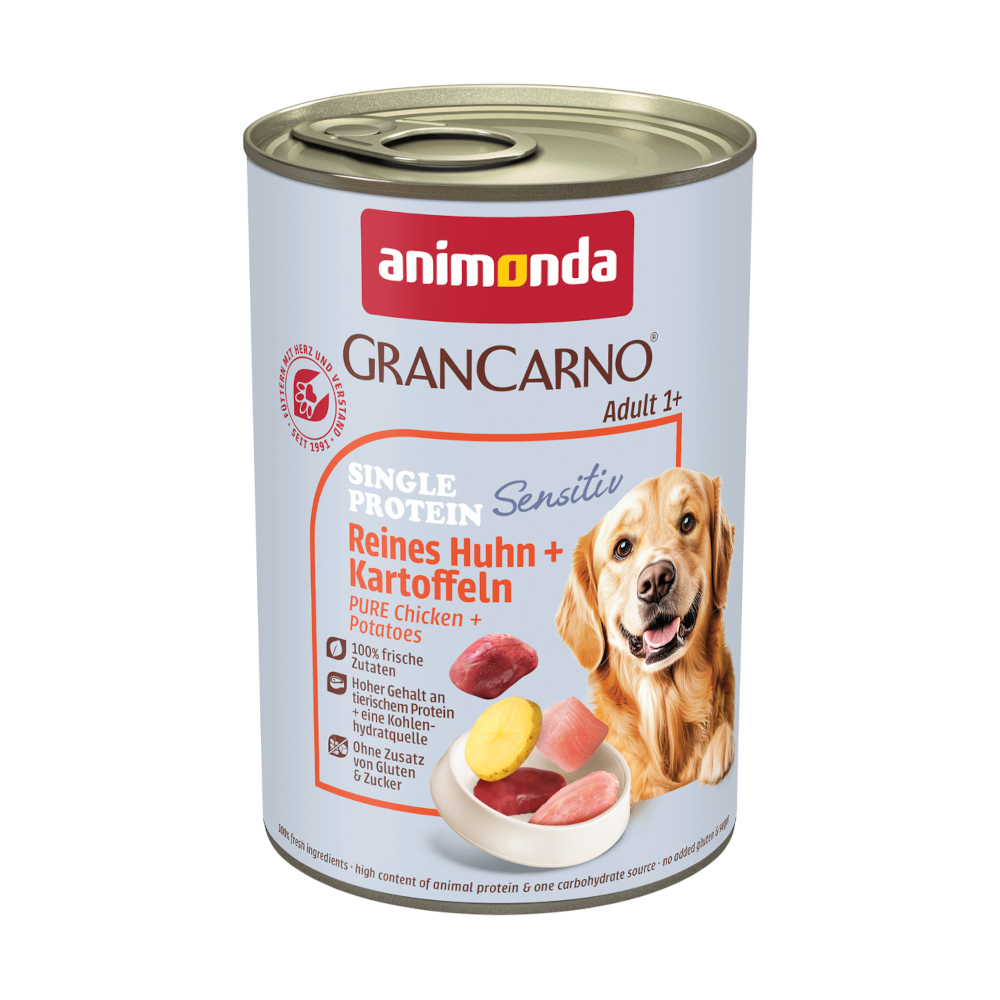 Korzystny pakiet animonda GranCarno Adult Sensitive, 24 x 400 g - Kurczak i ziemniaki