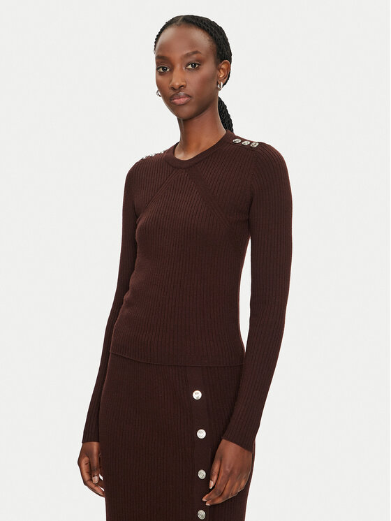 Pinko Sweter Costina 104020 A15S Brązowy Slim Fit