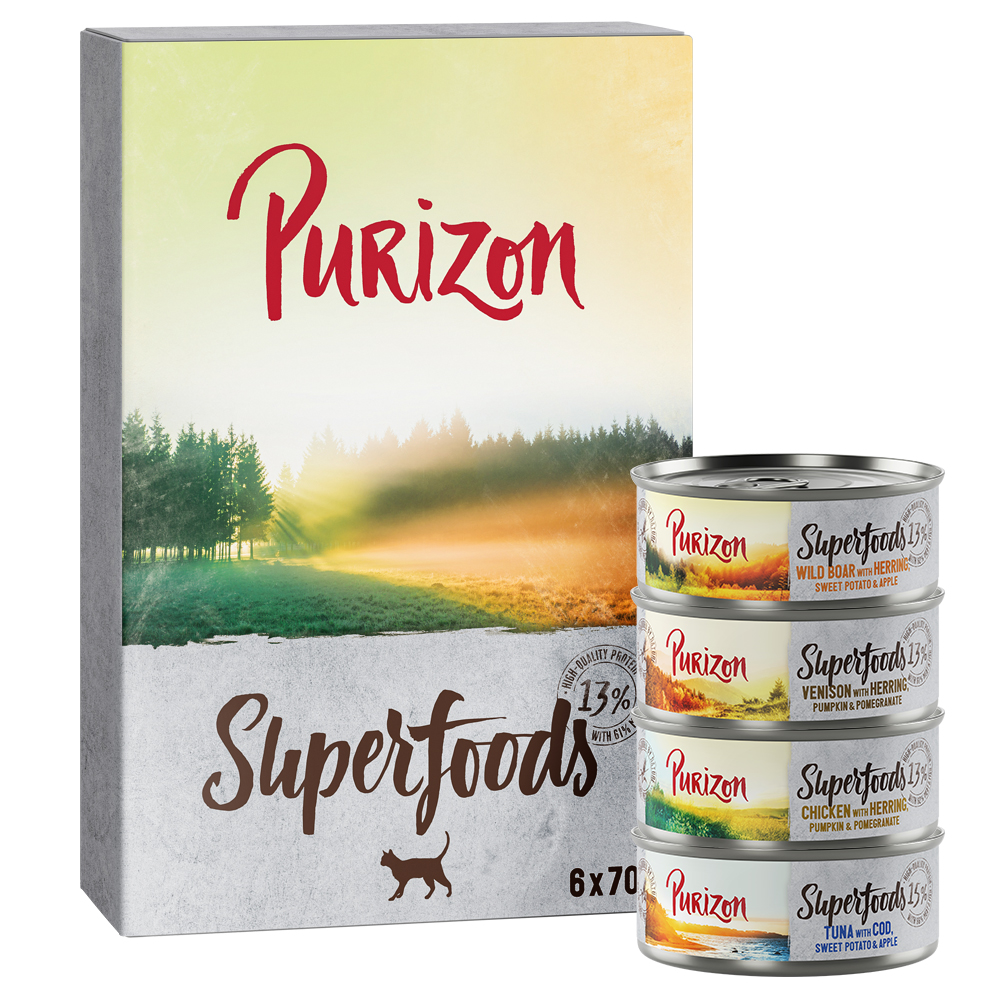 Purizon Superfoods, 12 x 70 g - Pakiet mieszany