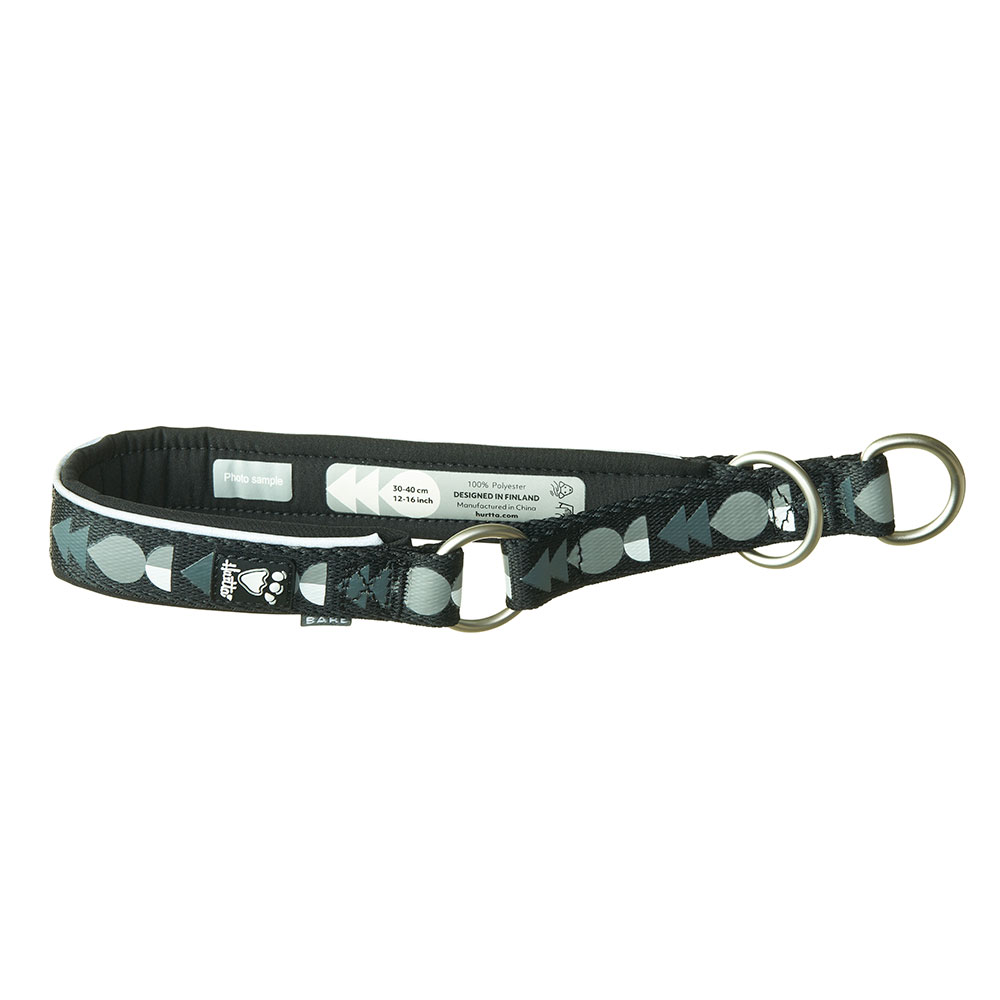 Obroża typu pull-stop Hurtta Bare, czarna - obwód szyi: 45-55 cm, szer.: 35 mm