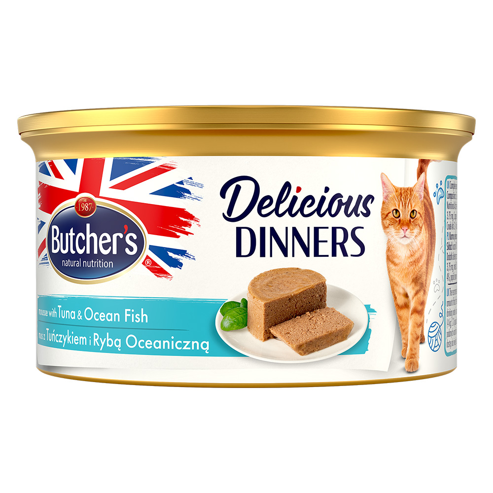 Megapakiet Butcher's Delicious Dinners, 48 x 85 g - Tuńczyk i ryby morskie