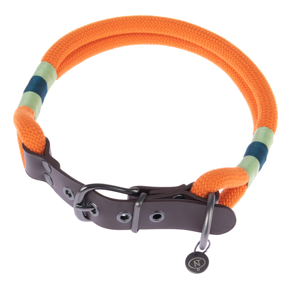 Nomad Tales Spirit, obroża, kolor tangerine - Rozmiar XL: obwód szyi: 52 - 58 cm, szer. 40 mm