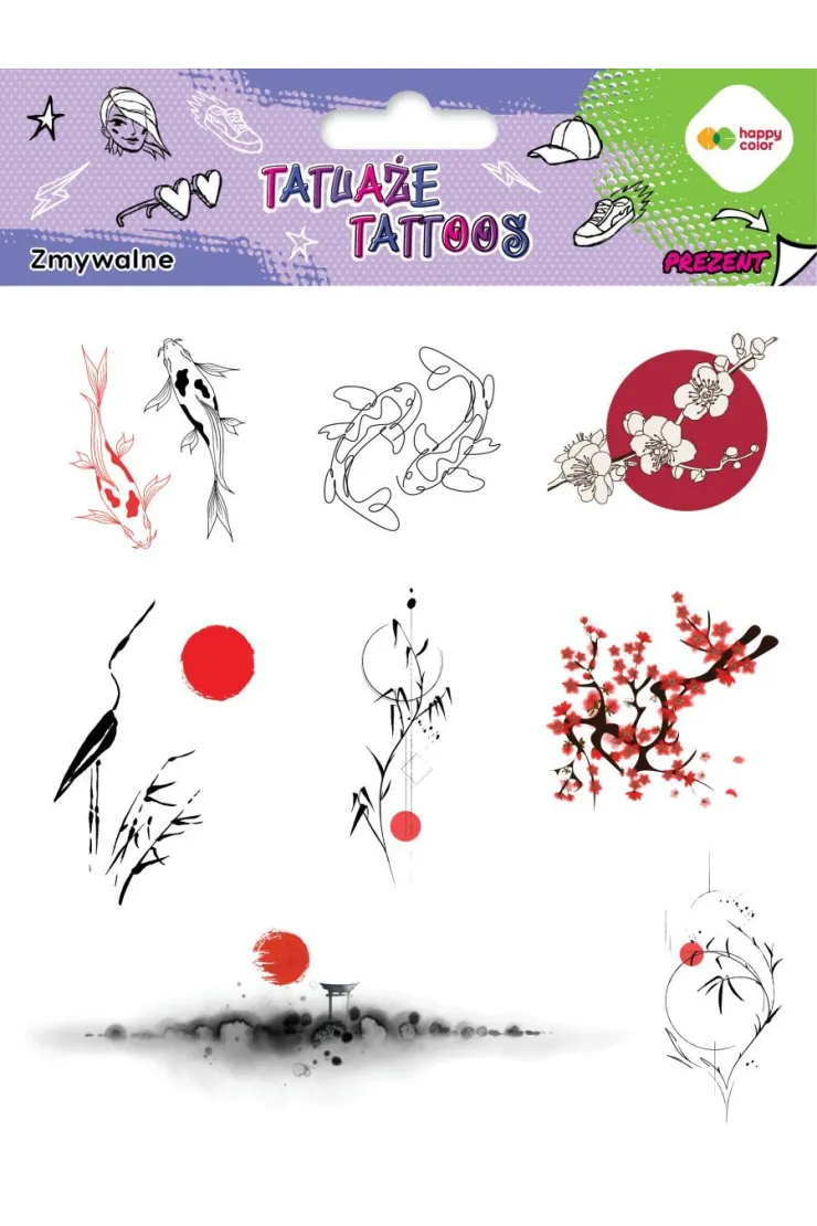 Tatuaże zmywalne JAPANESE 150x200 mm
