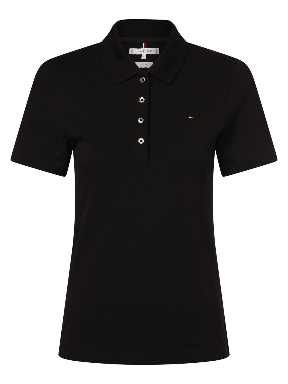 Tommy Hilfiger Damska koszulka polo Kobiety Bawełna czarny, XL