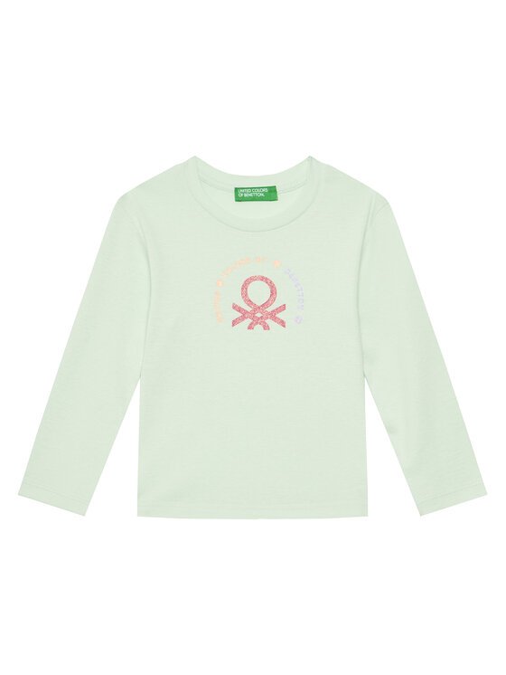 United Colors Of Benetton Bluzka 3I9WG10HV Zielony Slim Fit
