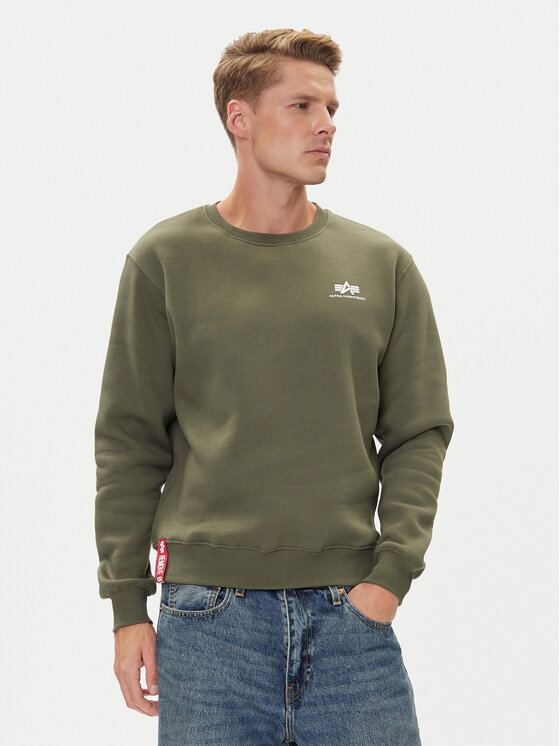 Alpha Industries Bluza Basic 188307 Zielony Regular Fit