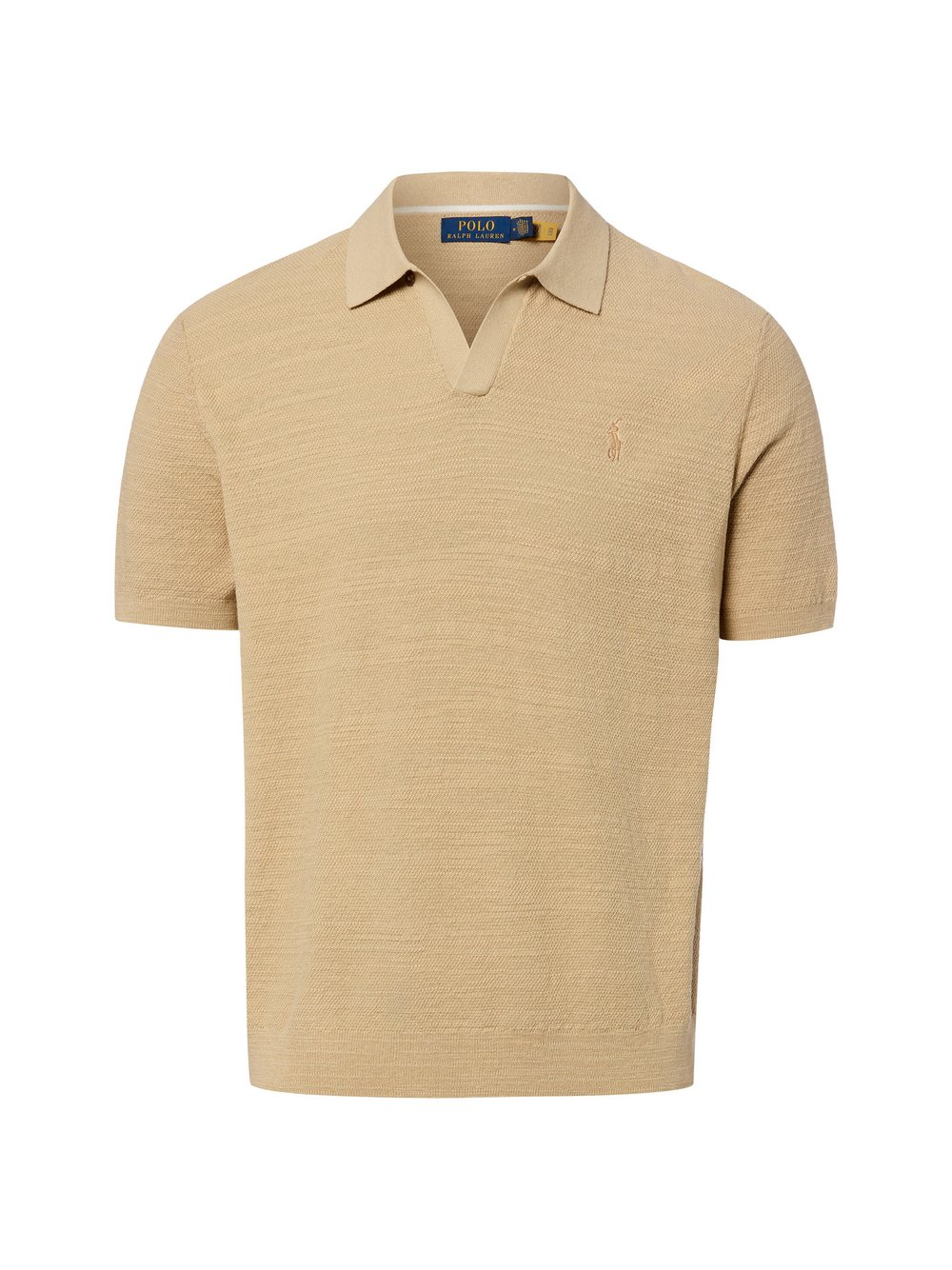 Polo Ralph Lauren Męska koszulka polo z dzianiny z zawartością lnu Mężczyźni Bawełna brązowy, XXL