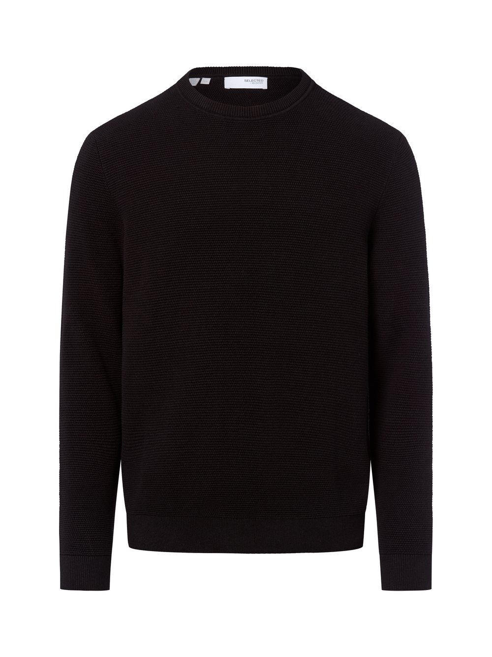 Selected Męski sweter z dzianiny - SLHRoss Mężczyźni Bawełna czarny, M