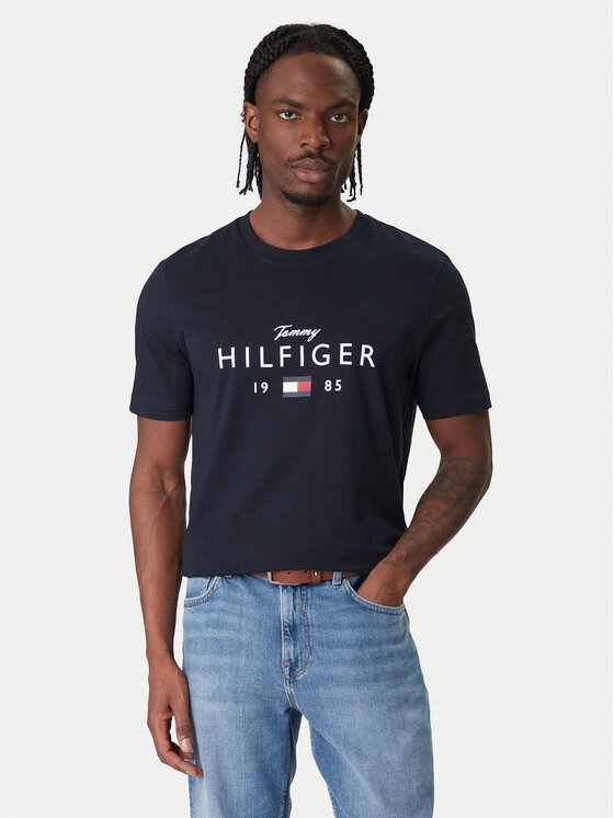 Tommy Hilfiger T-Shirt Brand Love MW0MW41455 Granatowy Regular Fit