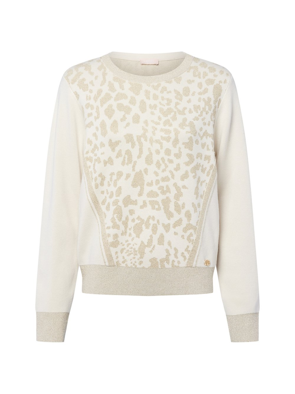 Liu Jo Collection Sweter damski z dzianiny Kobiety drobna dzianina beżowy|złoty, M