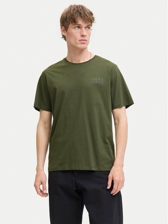 Jack & Jones T-Shirt Corp Logo 12151955 Zielony Standard Fit