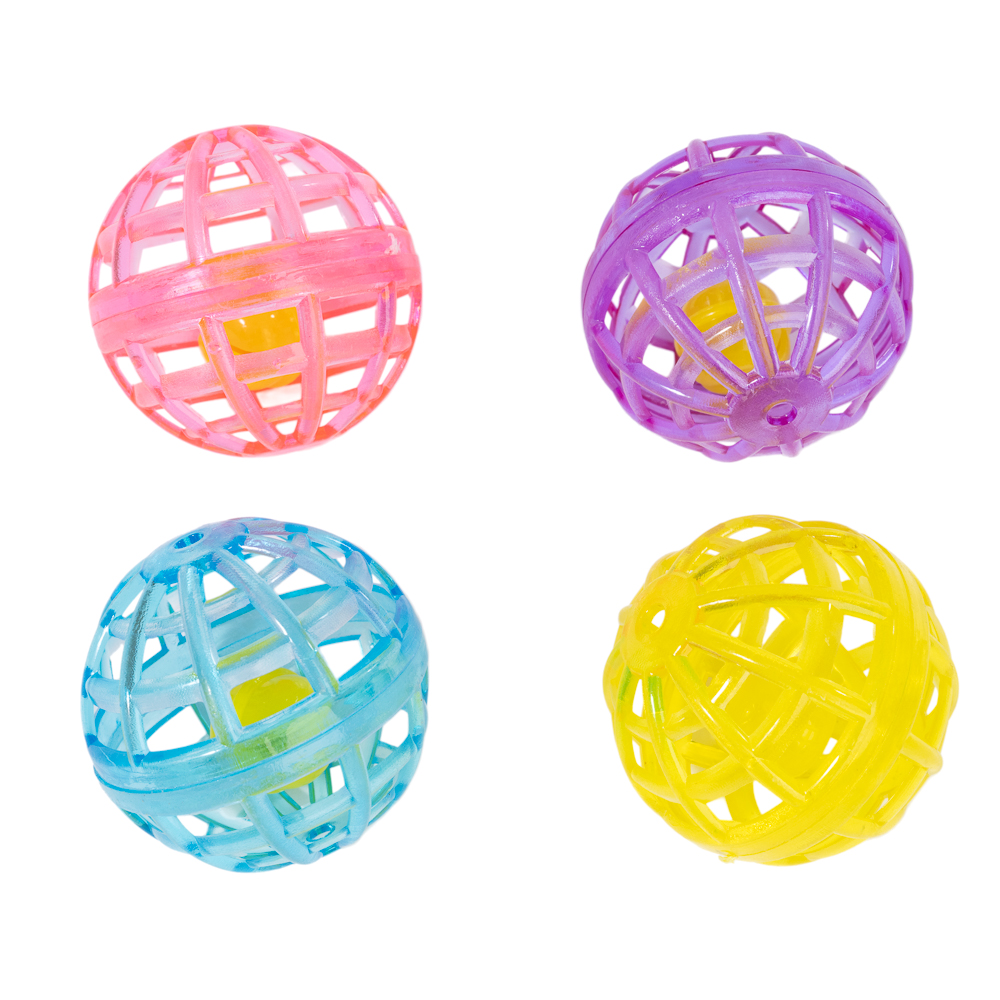 zooplus Basics piłki z dzwoneczkiem - 4 szt. miniaturka
