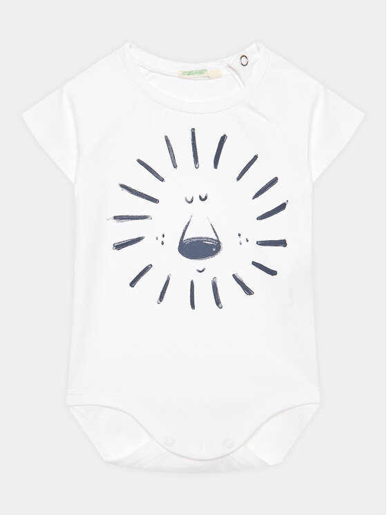 United Colors Of Benetton Body dziecięce 3P4ZAB00C Biały Regular Fit