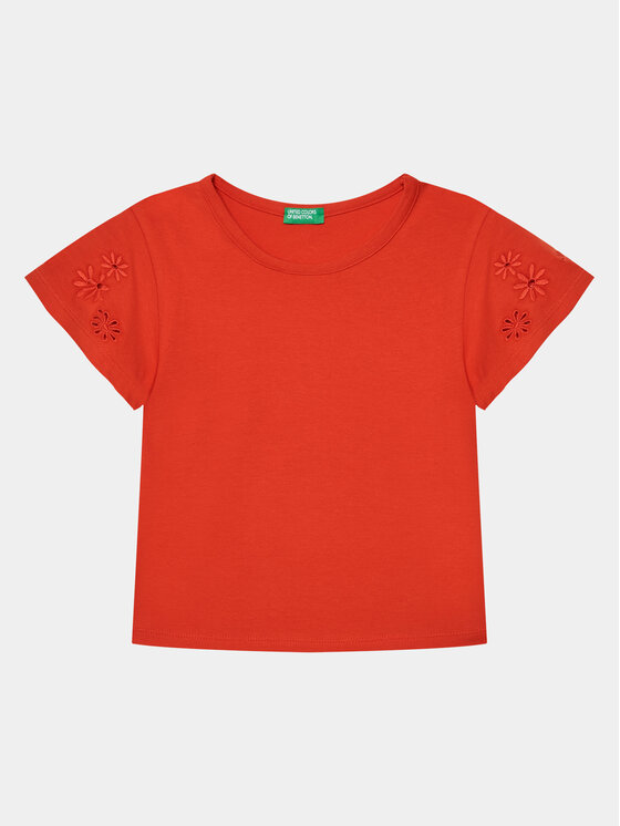 United Colors Of Benetton T-Shirt 3P4ZC10I4 Czerwony Slim Fit