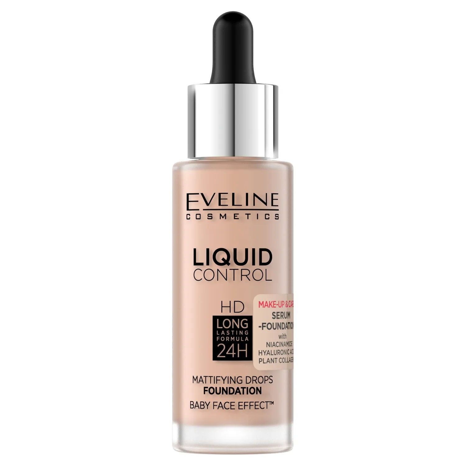 EVELINE Liquid Control HD Matujący podkład do twarzy z niacynamidem, 003, 1 szt