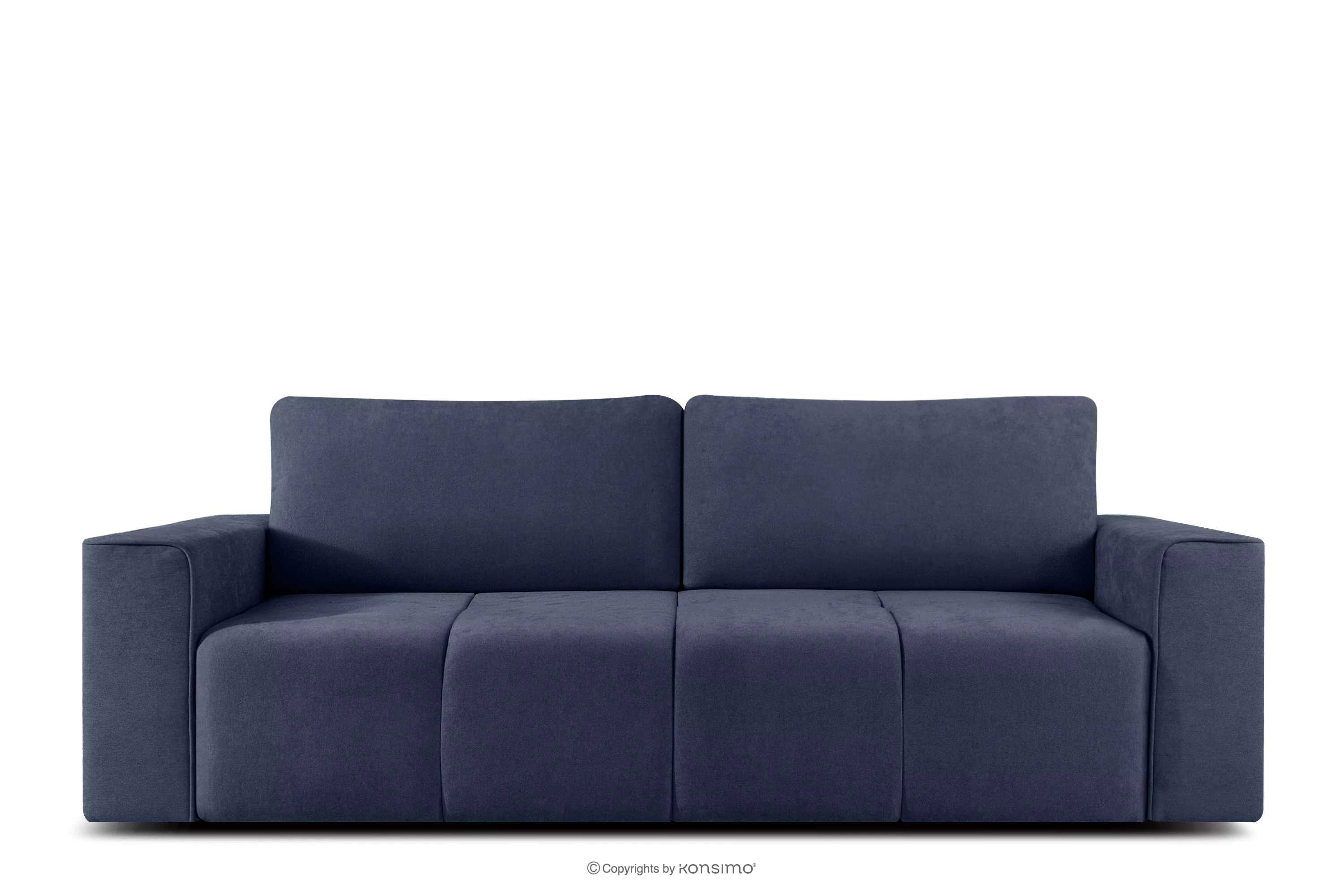 Nowoczesna sofa rozkładana w tkaninie szenilowej granatowy LIGULA