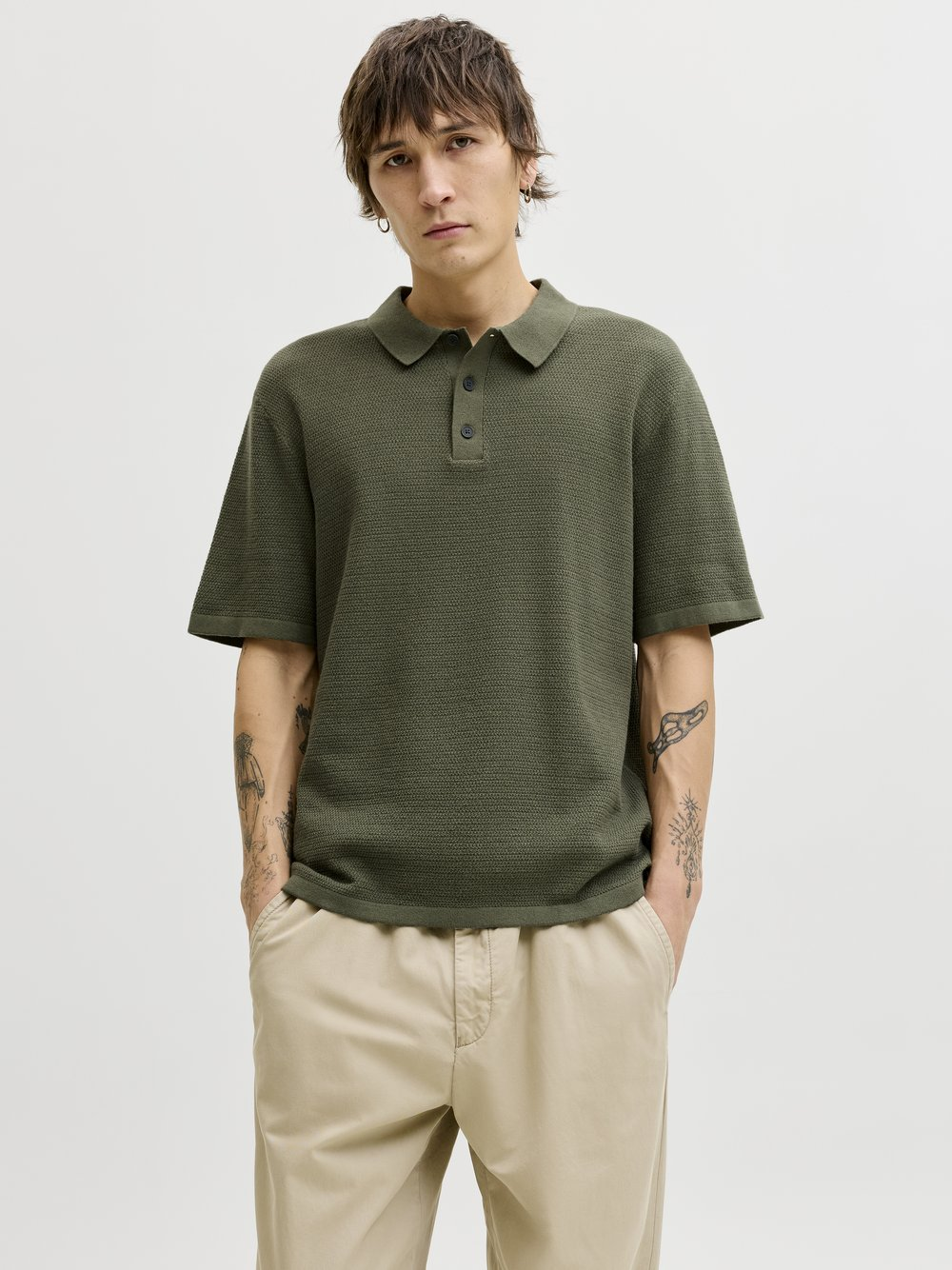 Jack & Jones Męski T-shirt z dzianiny - JJEgeorge Mężczyźni zielony, S