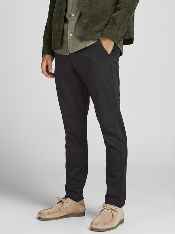 Jack & Jones Spodnie materiałowe Marco Dave 12174152 Czarny Slim Fit