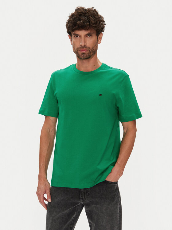Tommy Hilfiger T-Shirt Ess Seasonal MW0MW39995 Zielony Regular Fit