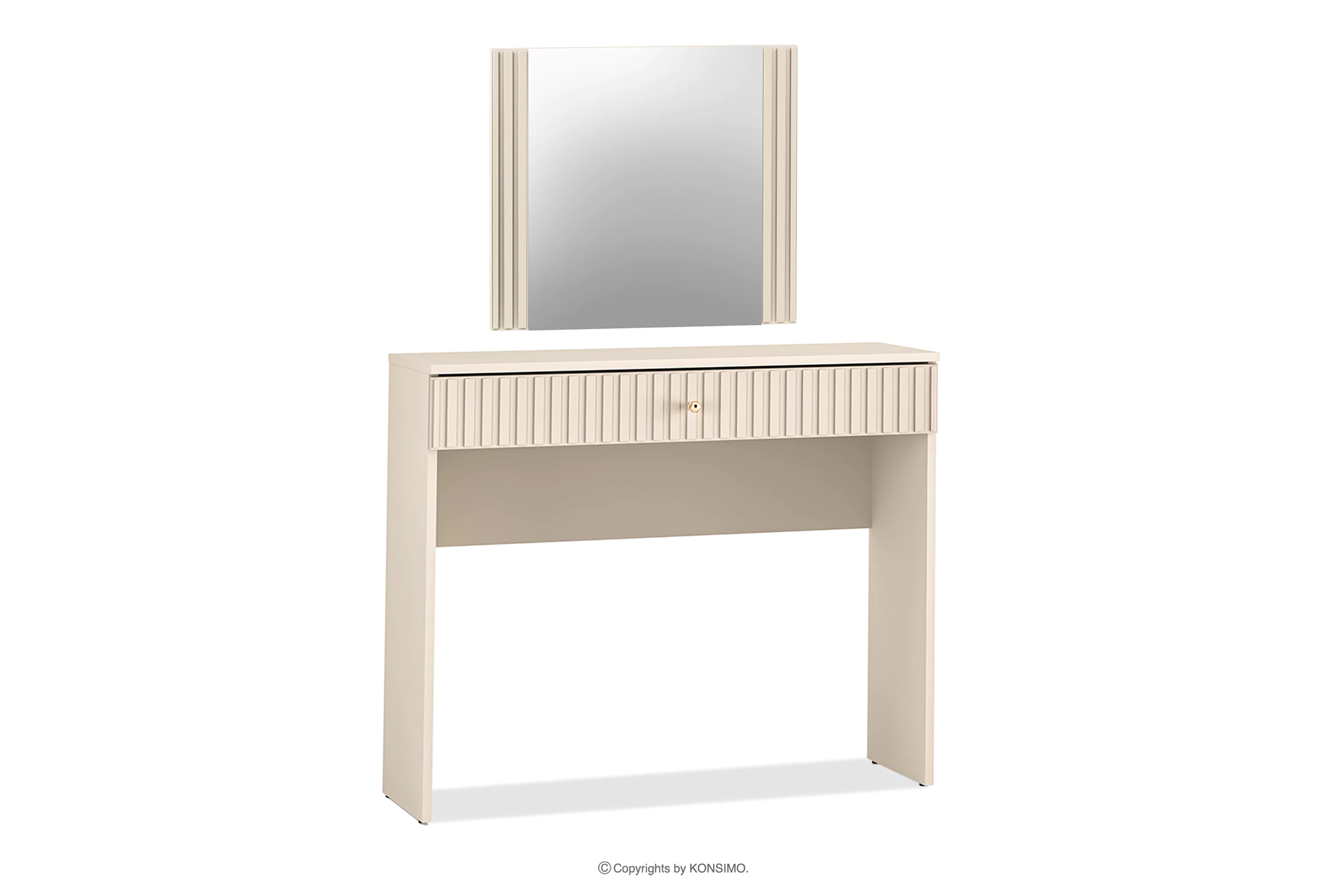 Toaletka z lustrem kremowa elegant DROMA miniaturka