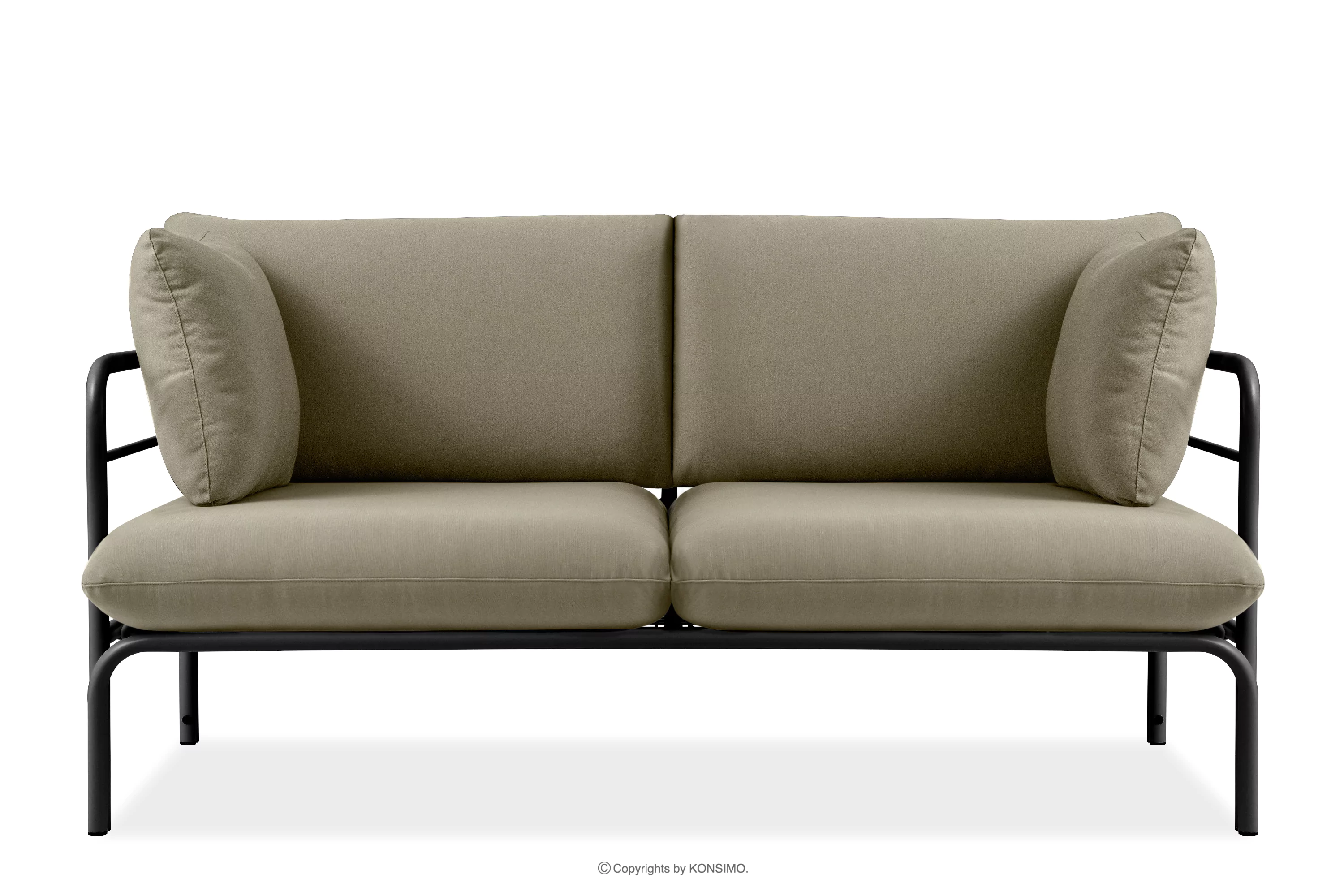 Loftowa sofa ogrodowa 2 na metalowych nogach antracytowy/beżowy RAMBE