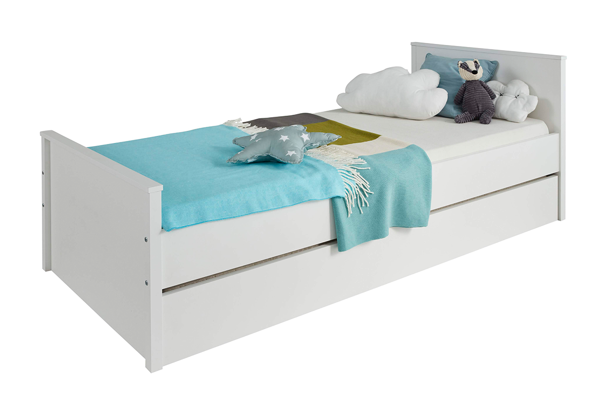 Elegancka rama łóżka 90 x 200 biała FARGE miniaturka