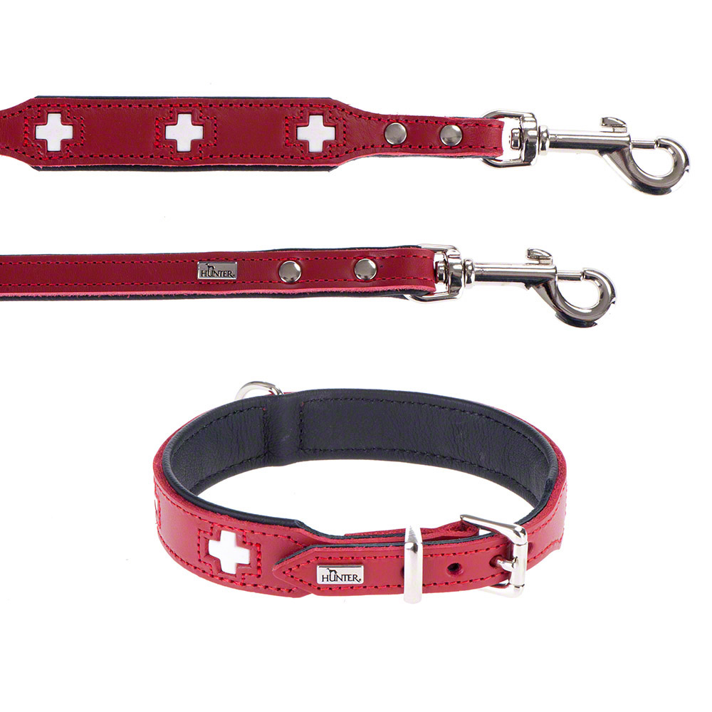 Komplet Hunter: obroża + smycz Swiss - Obwód szyi: 41-49 cm + smycz