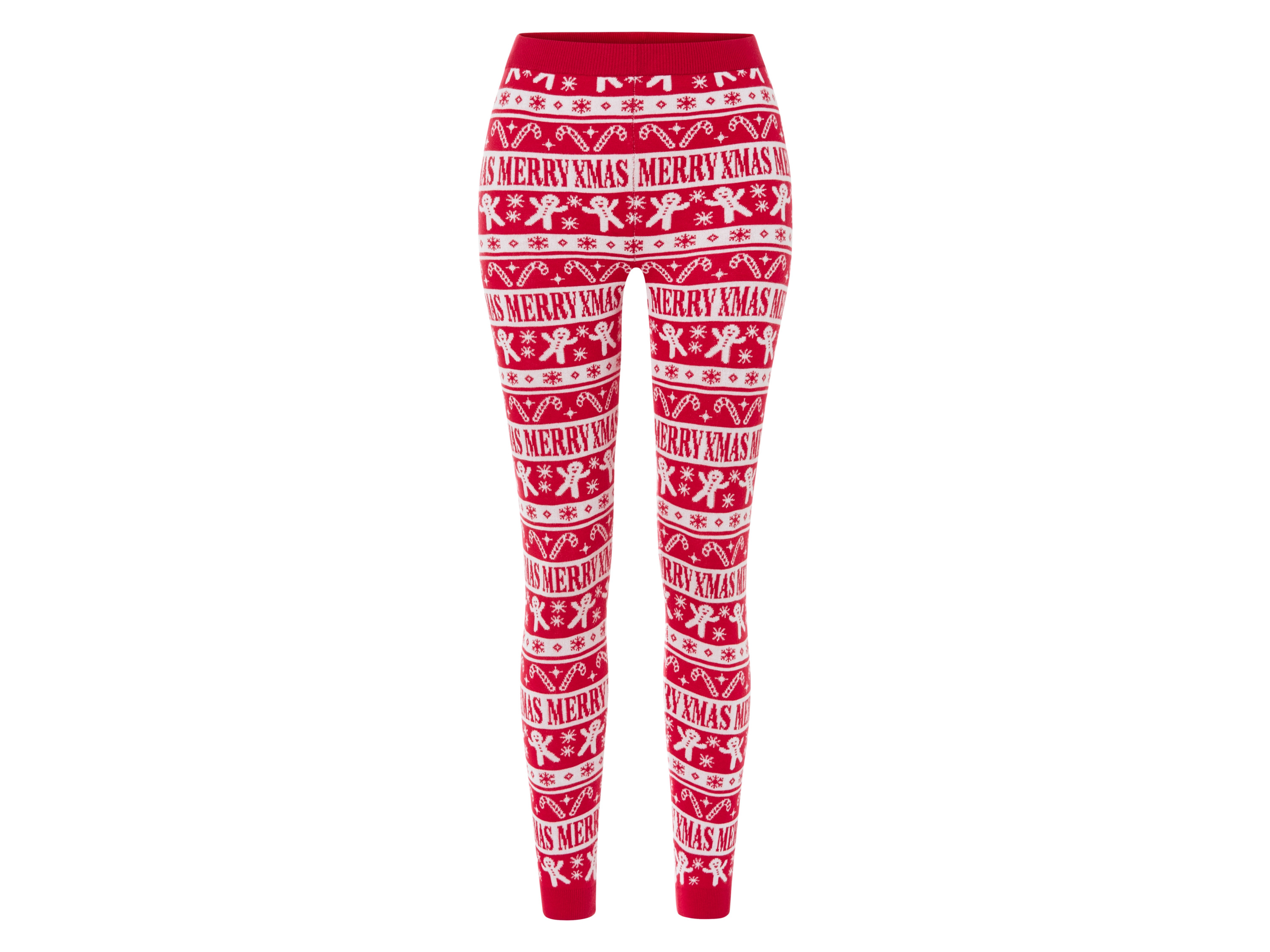 esmara® Legginsy damskie z motywem świątecznym (Czerwony, S(36/38))
