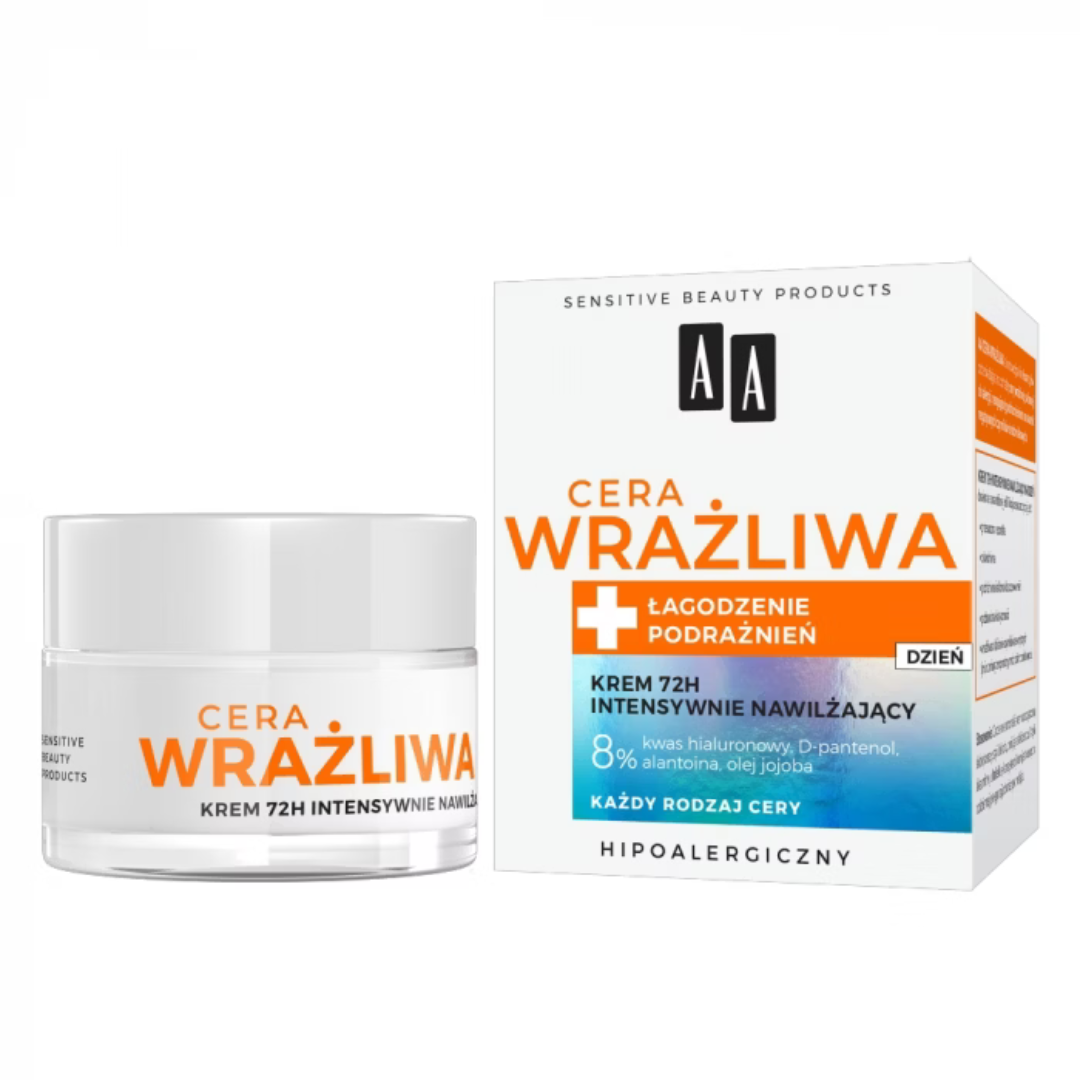 AA krem do twarzy nawilżający 72h na dzień Cera Wrażliwa 50 ml