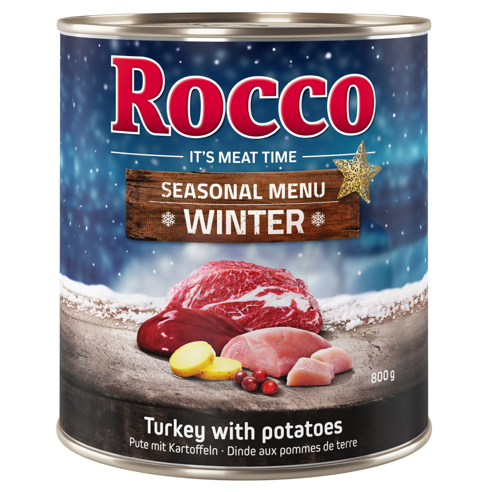 Edycja limitowana: Rocco Winter Menu, wołowina z indykiem i ziemniakami - 6 x 800 g