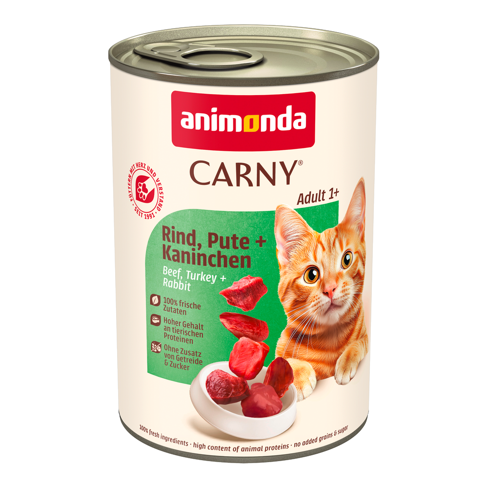 animonda Carny Adult, 6 x 400 g - Wołowina, indyk i królik
