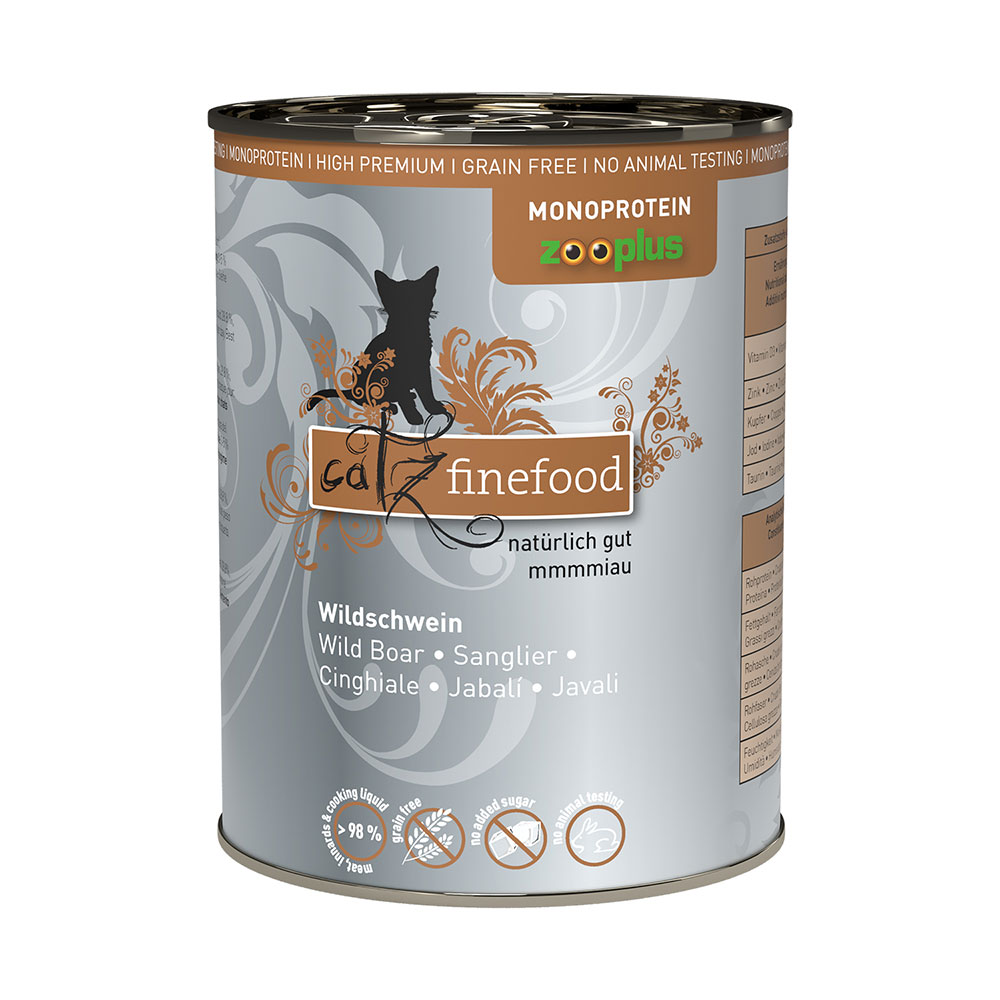 catz finefood karma mokra monoproteinowa zooplus, 6 x 400 g - Dziczyzna