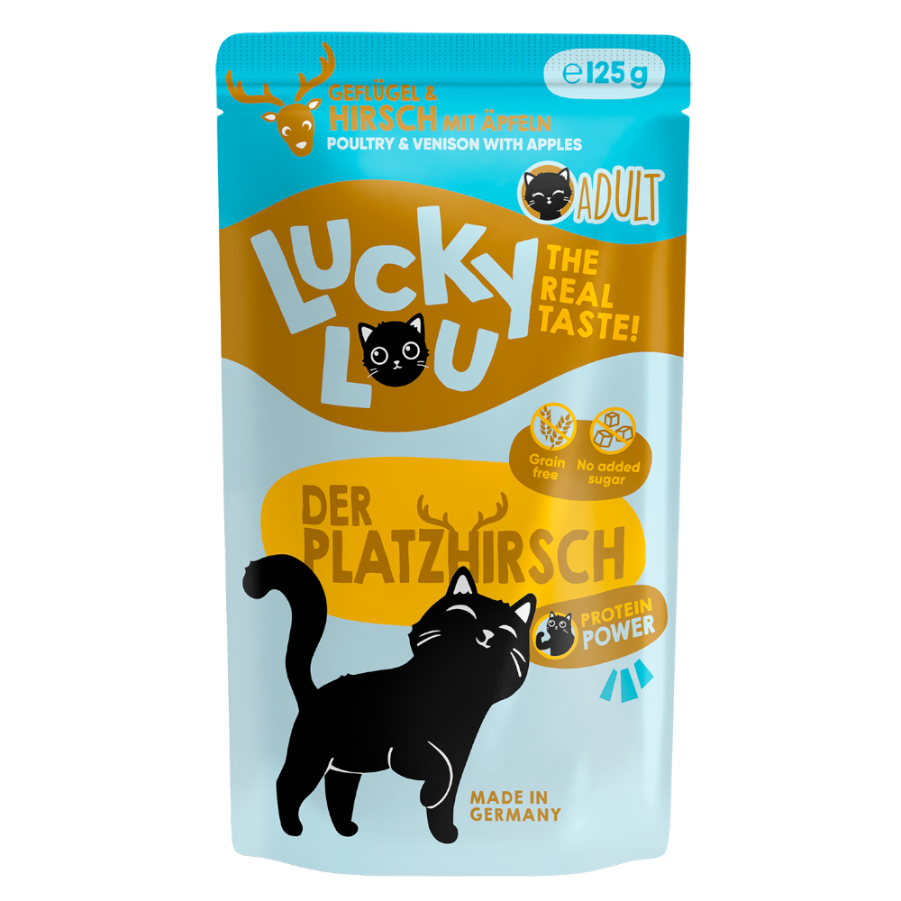 Megapakiet Lucky Lou Adult, 48 x 125 g - Drób i jeleń