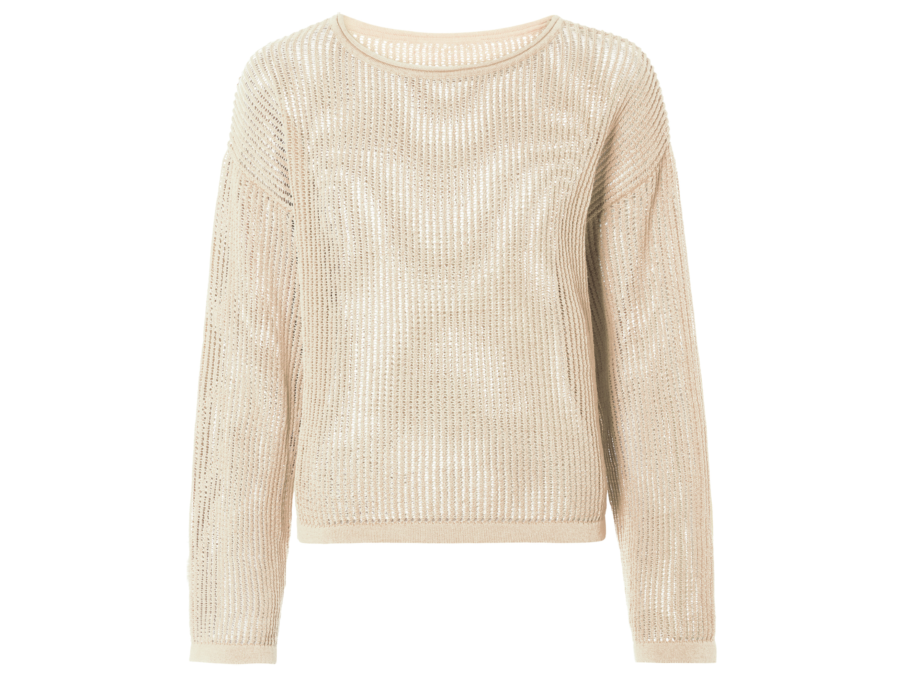 esmara® Sweter damski z okrągłym dekoltem (Beżowy, L(44/46)) miniaturka