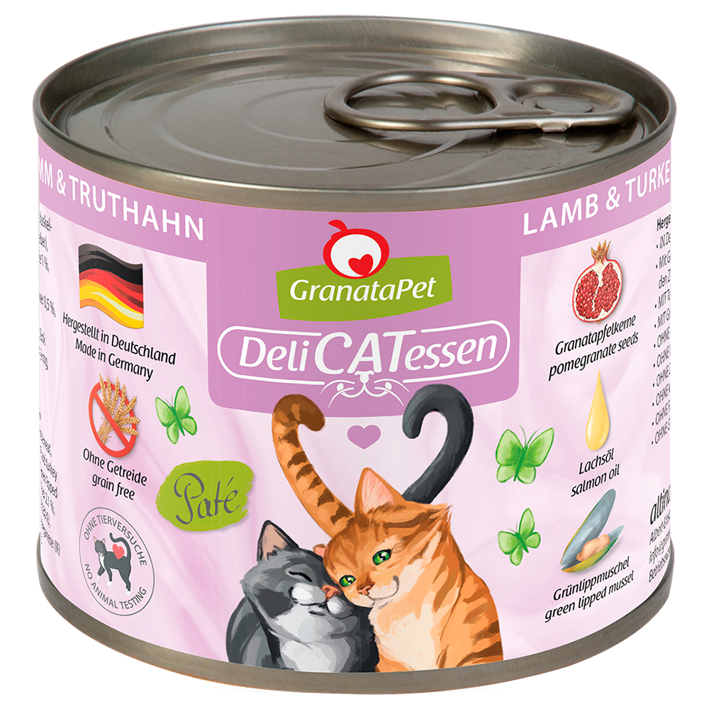Pakiet GranataPet DeliCatessen, 12 x 200 g - Jagnięcina z indykiem