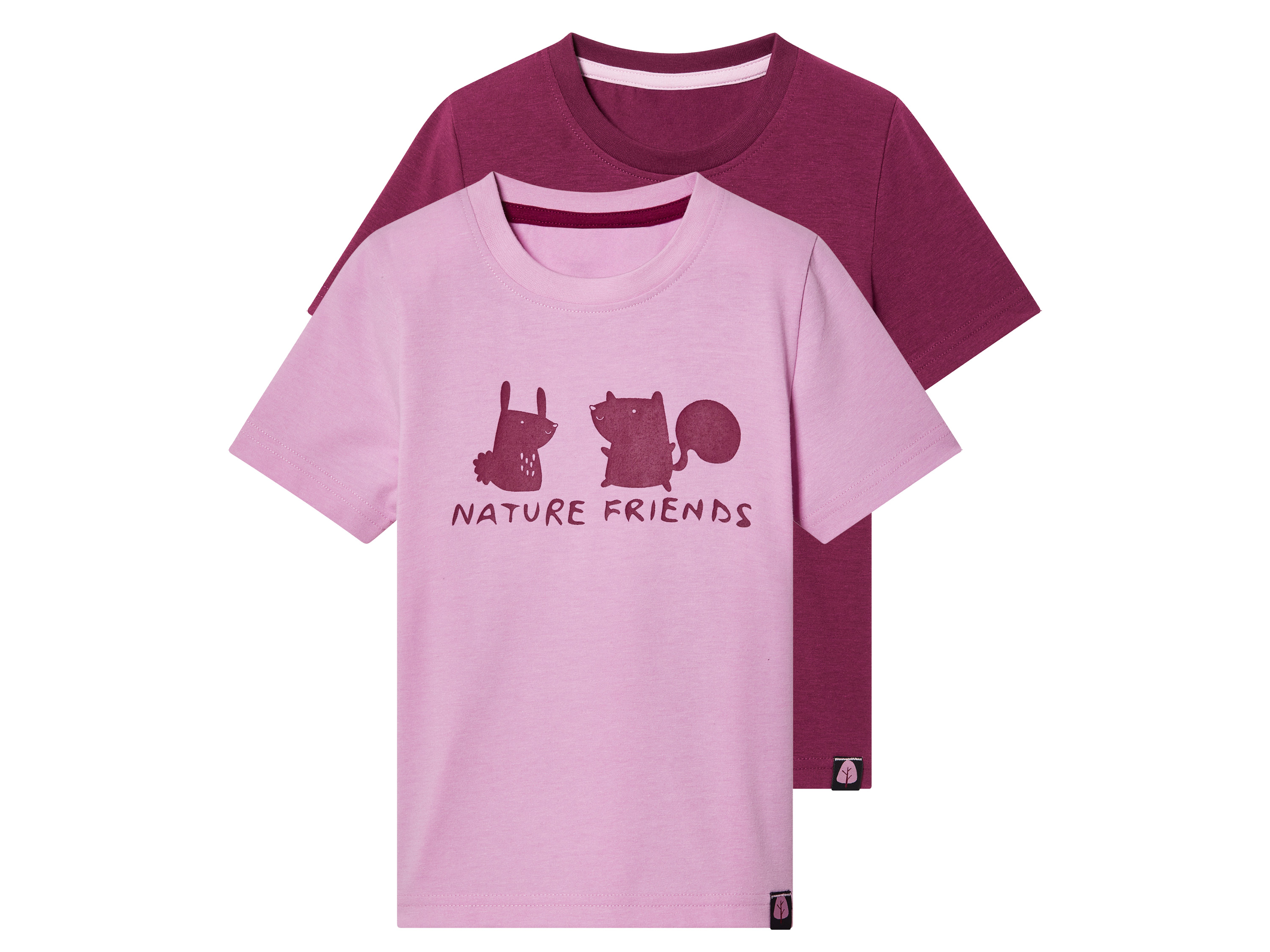 lupilu® T-shirty funkcyjne dziecięce, 2 sztuki (86/92, Różowy/burgundowy)