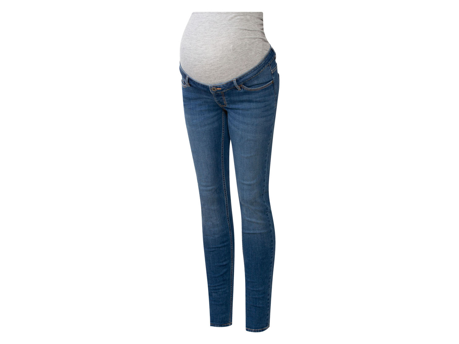 esmara® Jeansy ciążowe z bawełną, Skinny Fit (Niebieski denim, 34)