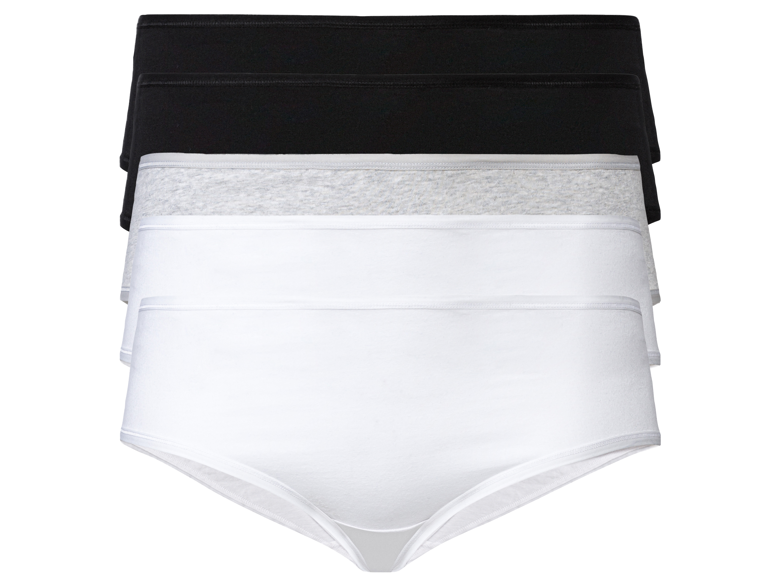 esmara® Hipstery damskie z bawełną, 5 par (XXL (52/54), Czarny/jasnoszary/biały) miniaturka