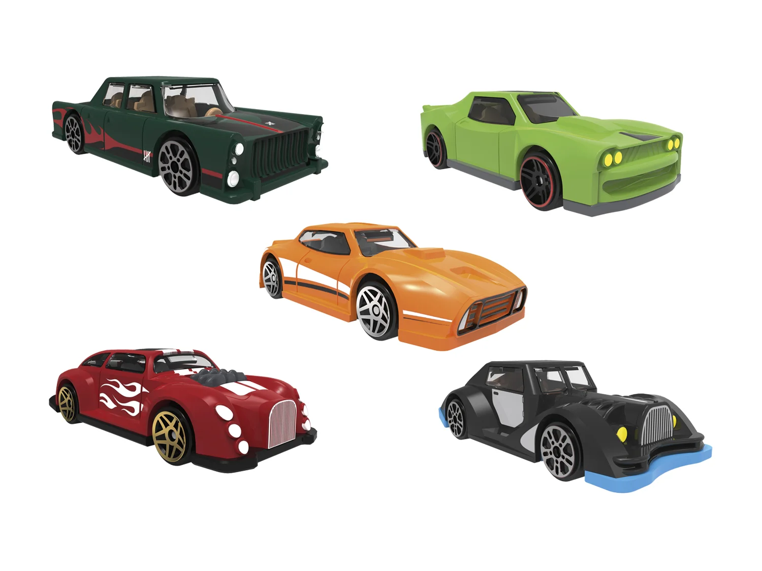 Playtive Zestawy pojazdów, 5 elementów (Oldtimer Cars)