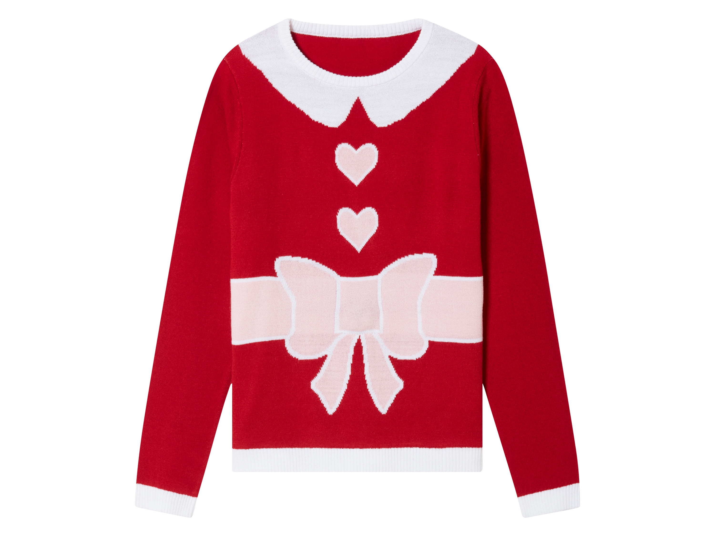 pepperts!® Świąteczny sweter dziewczęcy LED (Czerwony, 134/140)