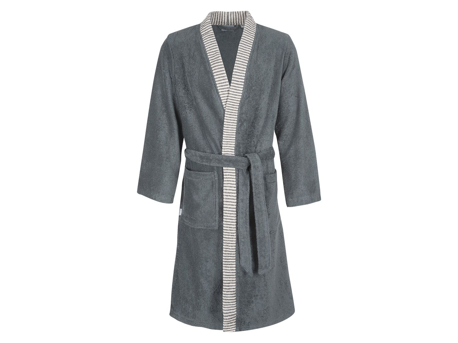 Egeria Szlafrok męski Bruno w bawełny, w stylu kimono (Ciemnoszary, S)