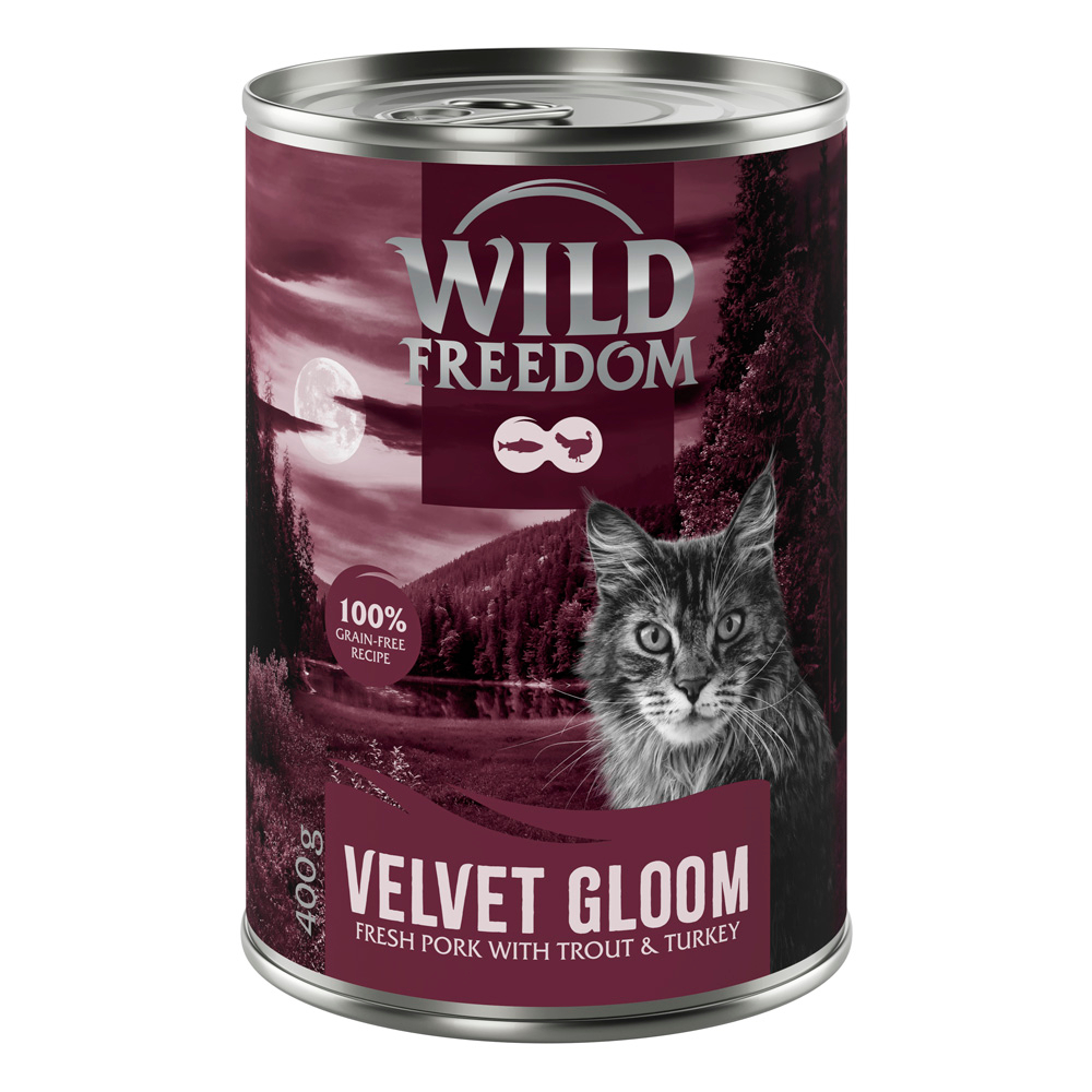 Wild Freedom Adult "Red", 6 x 400 g - receptura bezzbożowa - Velvet Gloom - Wieprzowina, indyk i pstrąg