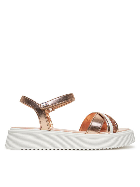 Tommy Hilfiger Sandały Sandal T4A2-33800-0569 S Różowe złoto