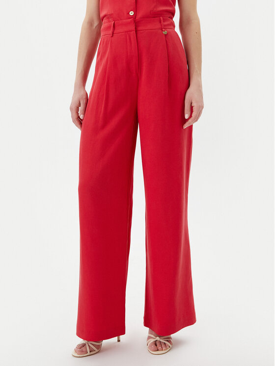 LOLA CASADEMUNT Spodnie palazzo LS2514010 Czerwony Wide Leg